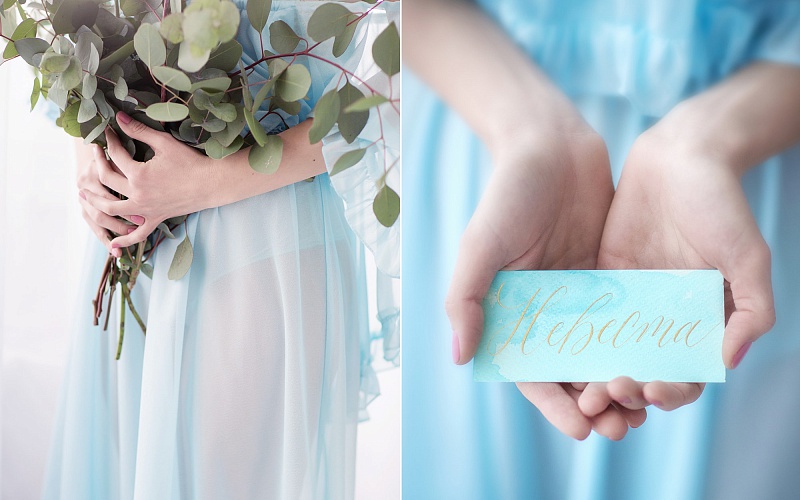 Утро невесты в Праге в цветах Pantone 2016